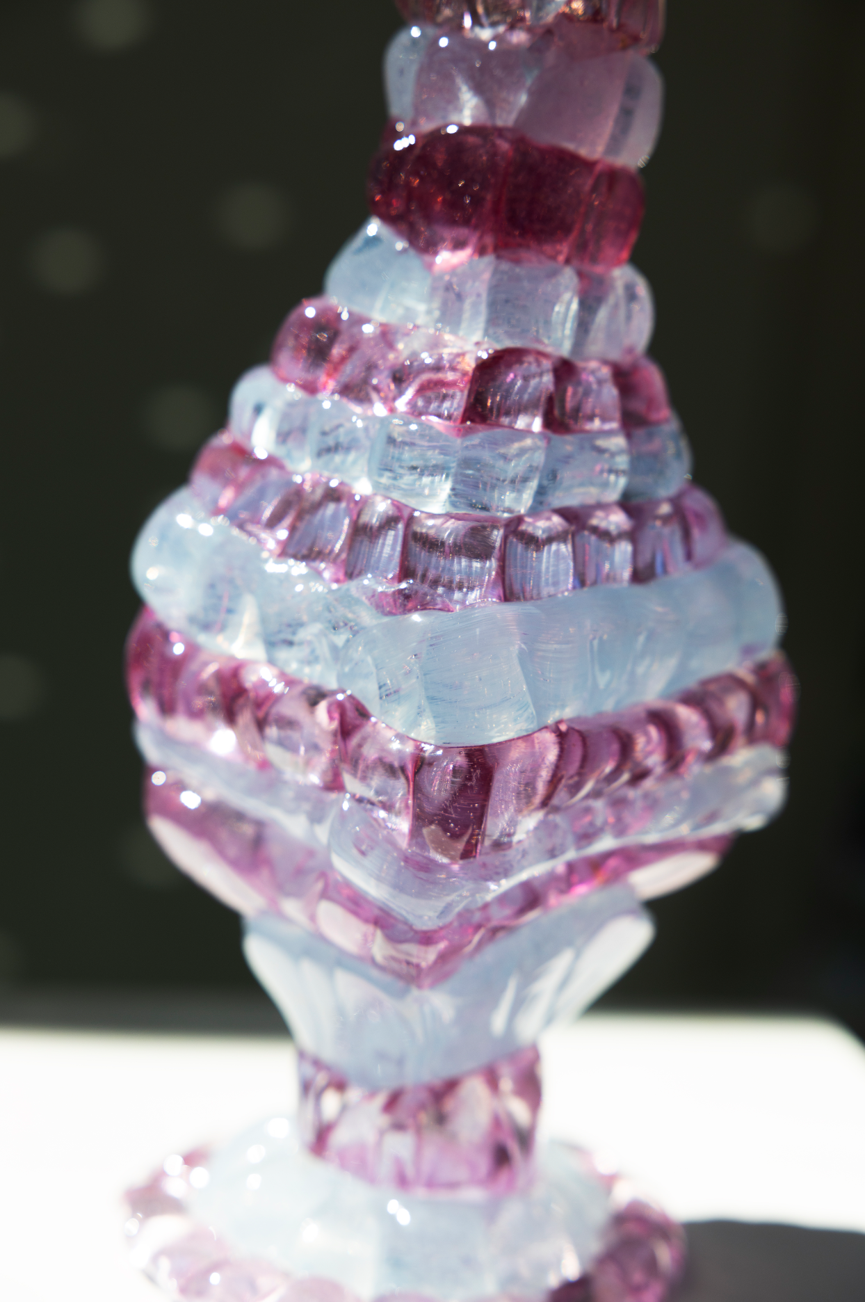 "Knitted" candleholder, pink (2026) by Bernard