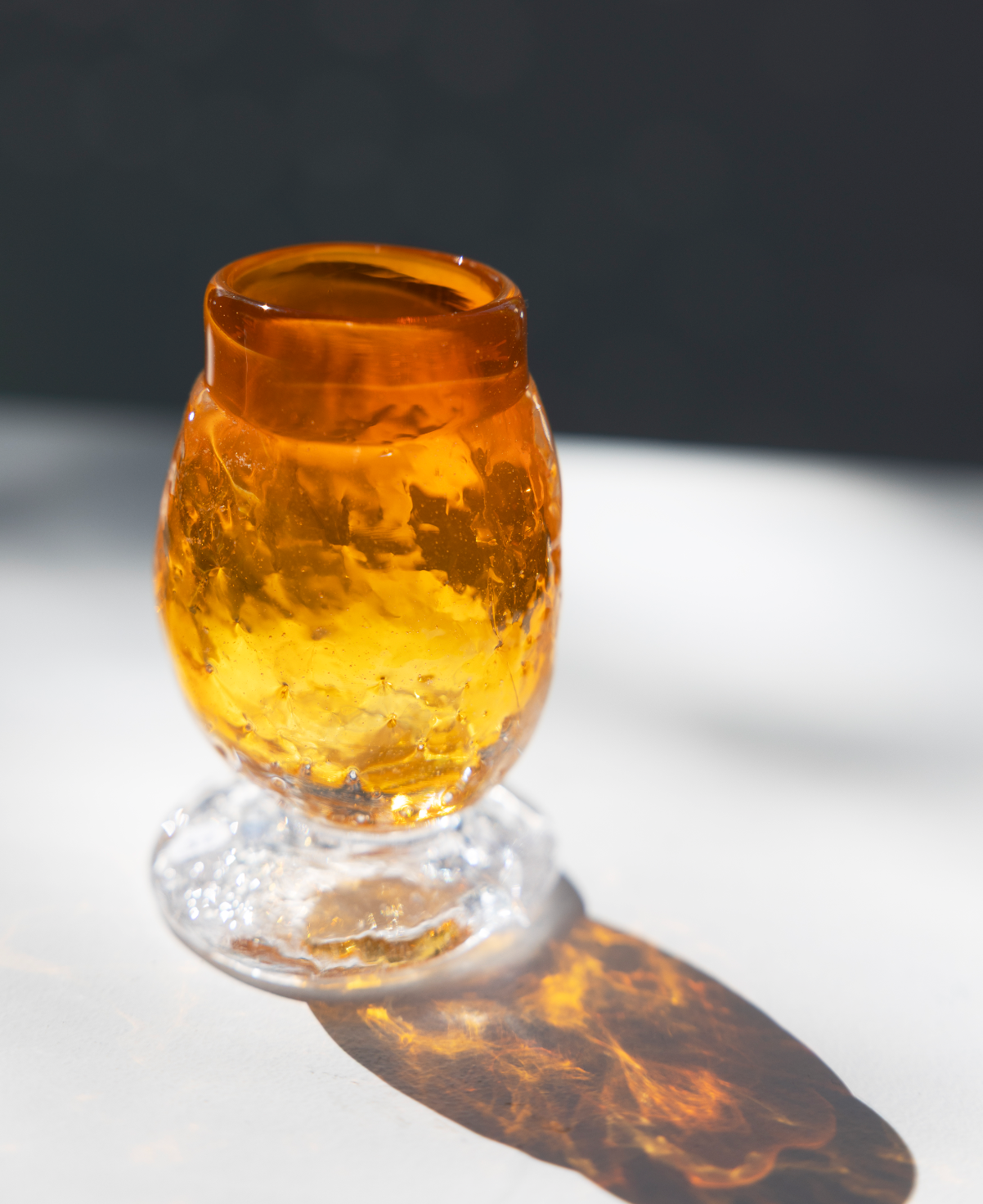 jenever glass, orange, by Bernard