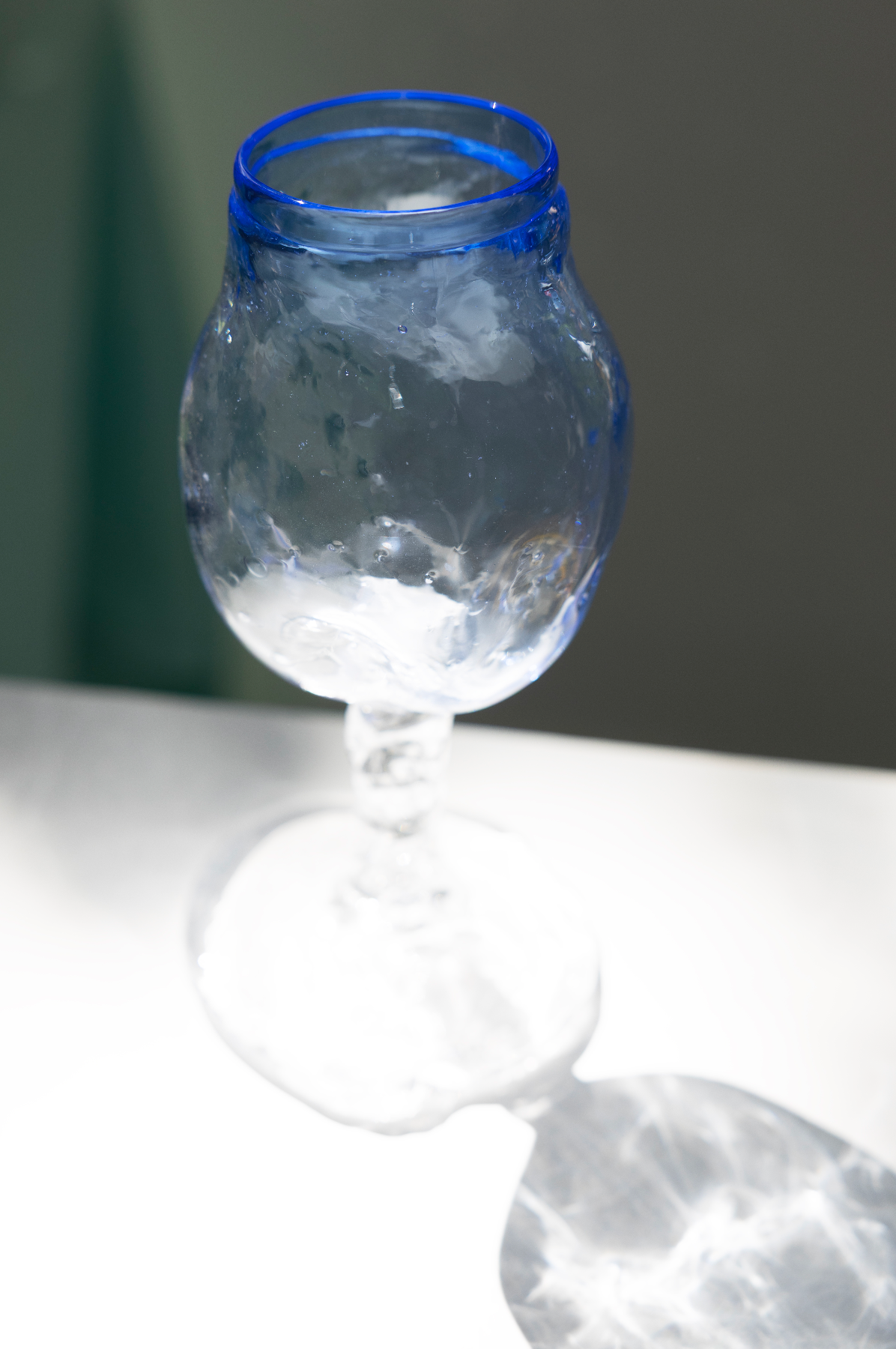 goblet, blue, by Bernard