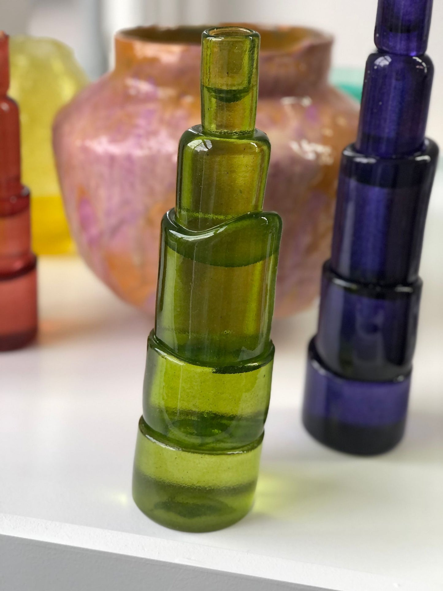 Candle Holder Glass / purple / M
