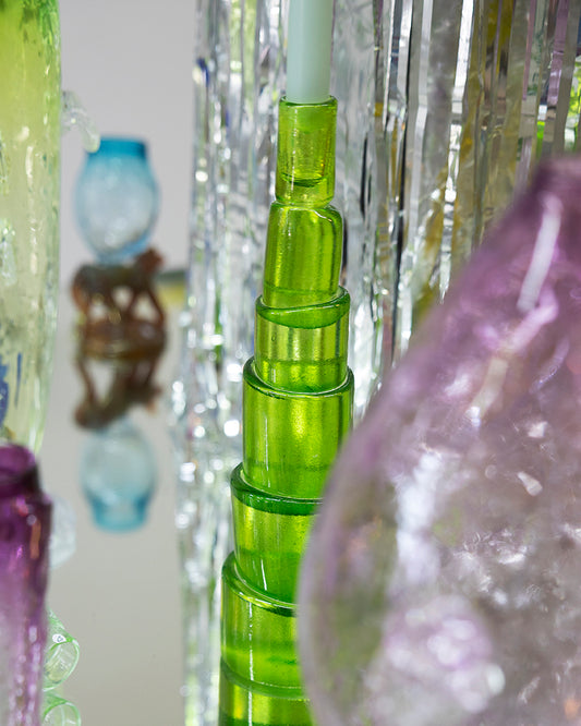bright green candle holder - by Nienke