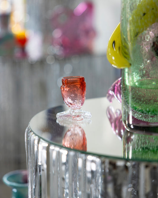 Jenever glass, light red, by Bernard
