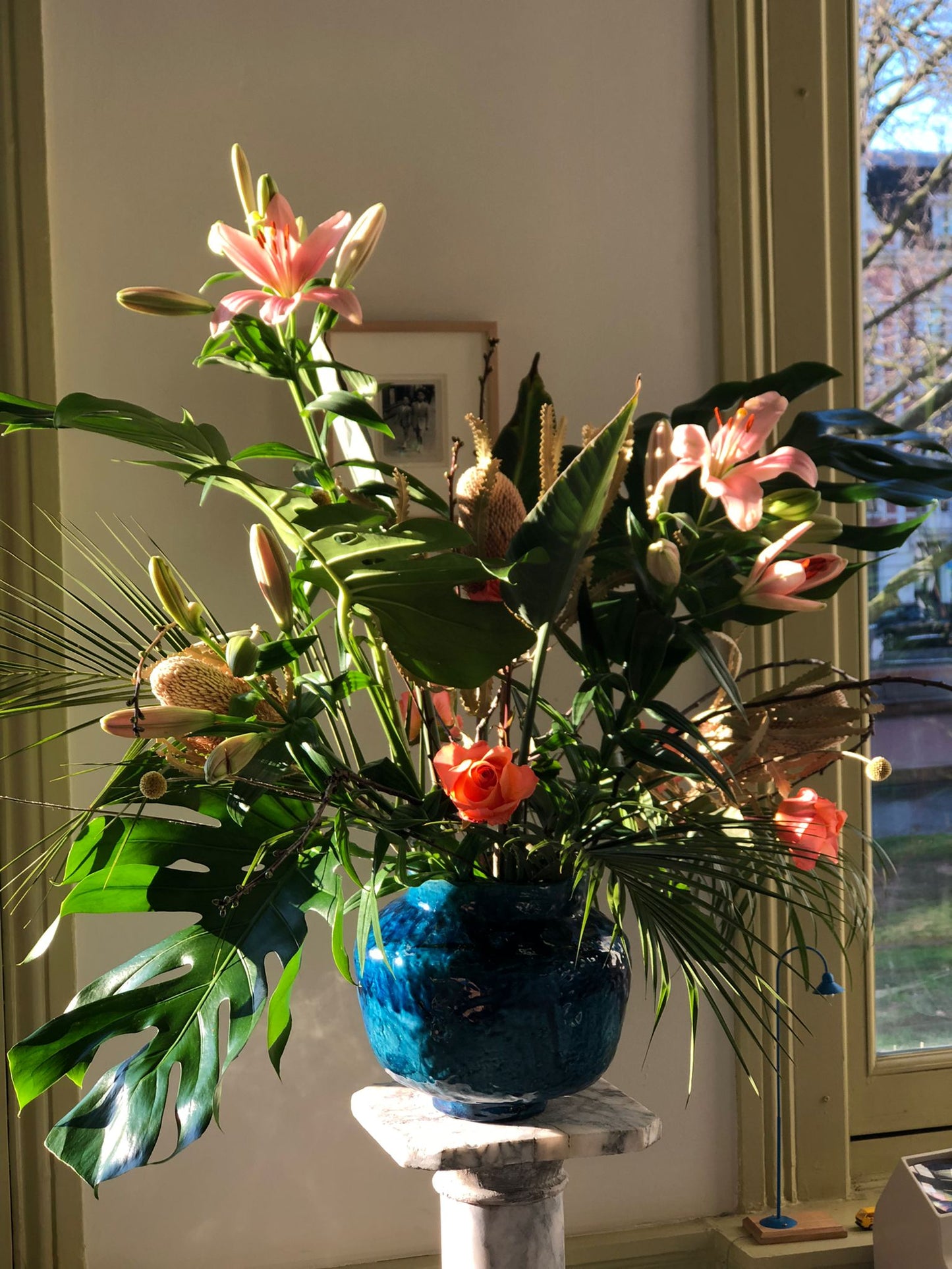 Unique ceramic vase / blue