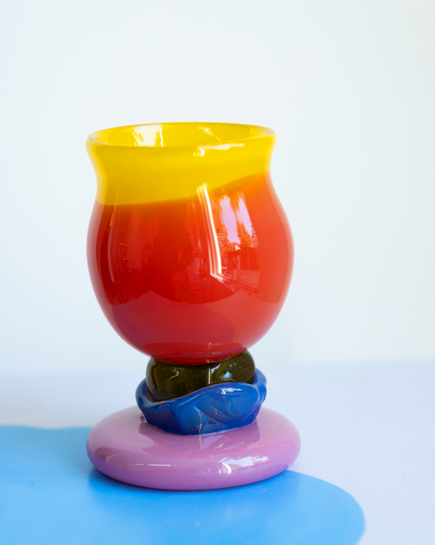 Drinking Glass Layers / blue, orange, purple