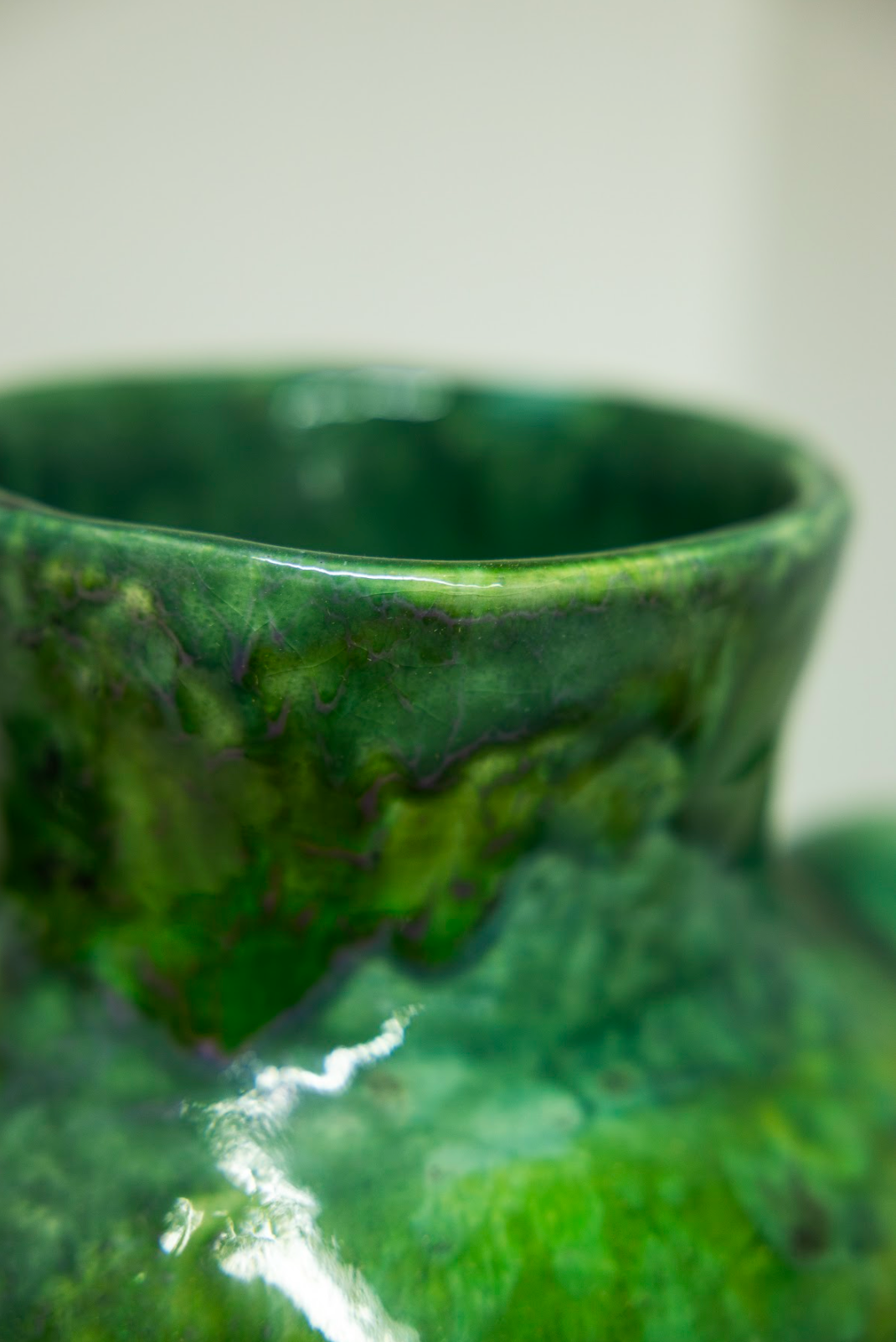 unique ceramics vase, green