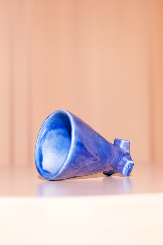 Handmade ceramics cup with blue/lilac glazing