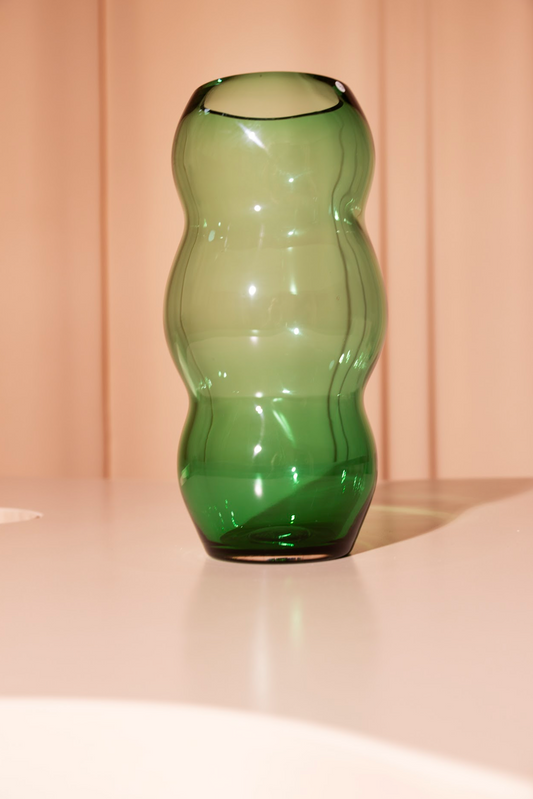 Green vase bubbly