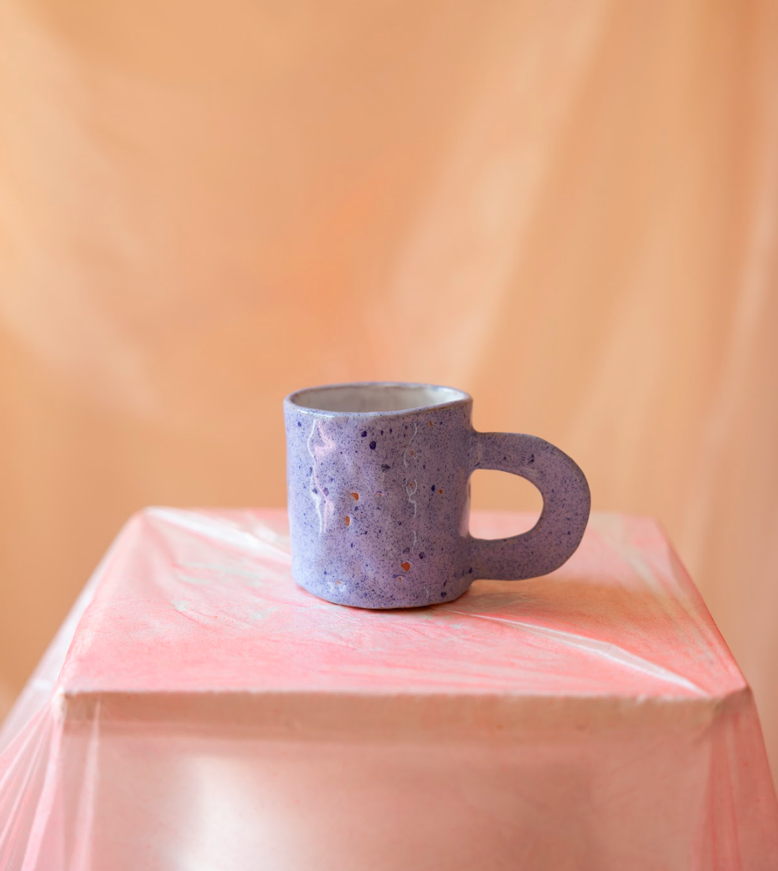 handmade ceramic cup, lightblue glazing