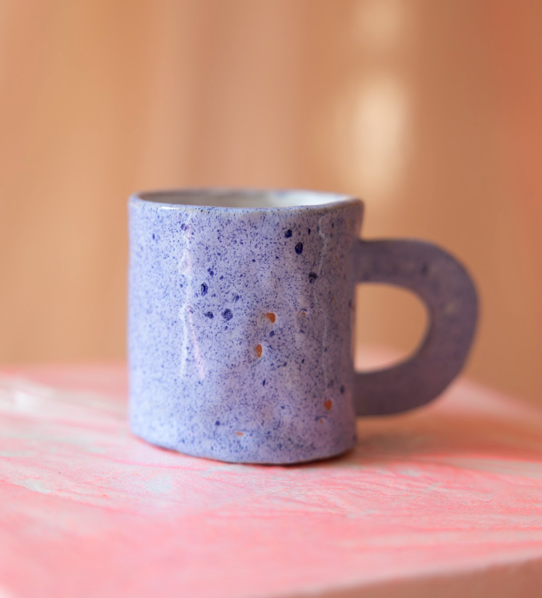 handmade ceramic cup, lightblue glazing