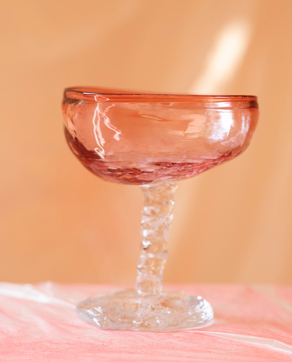 Champagne coupe, light red, by Bernard (Copy)