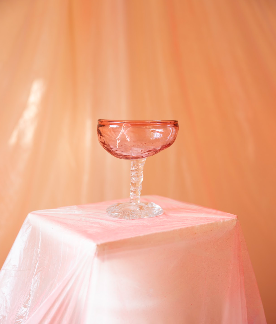 Champagne coupe, light red, by Bernard (Copy)