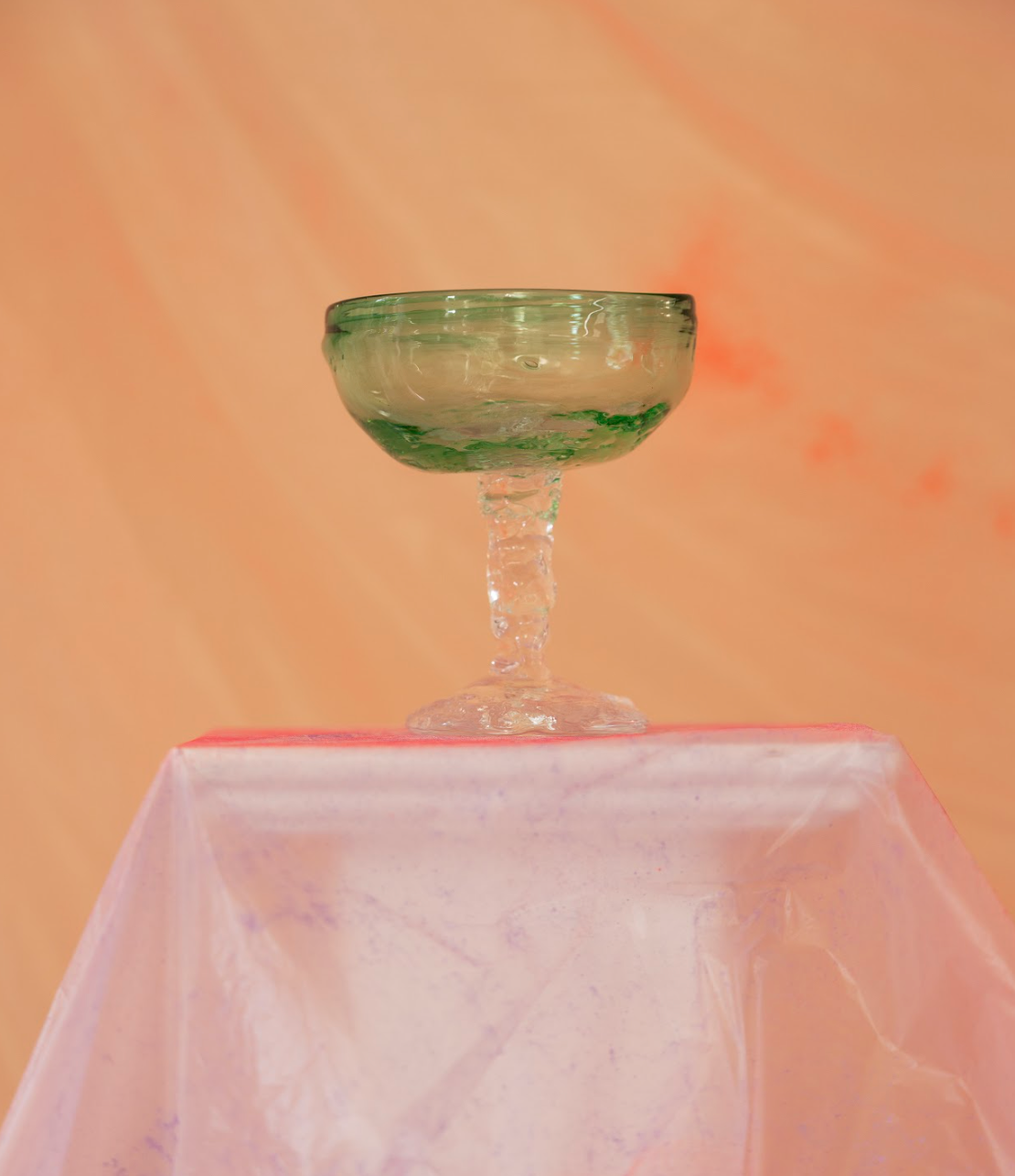 Champagne coupe, green, by Bernard