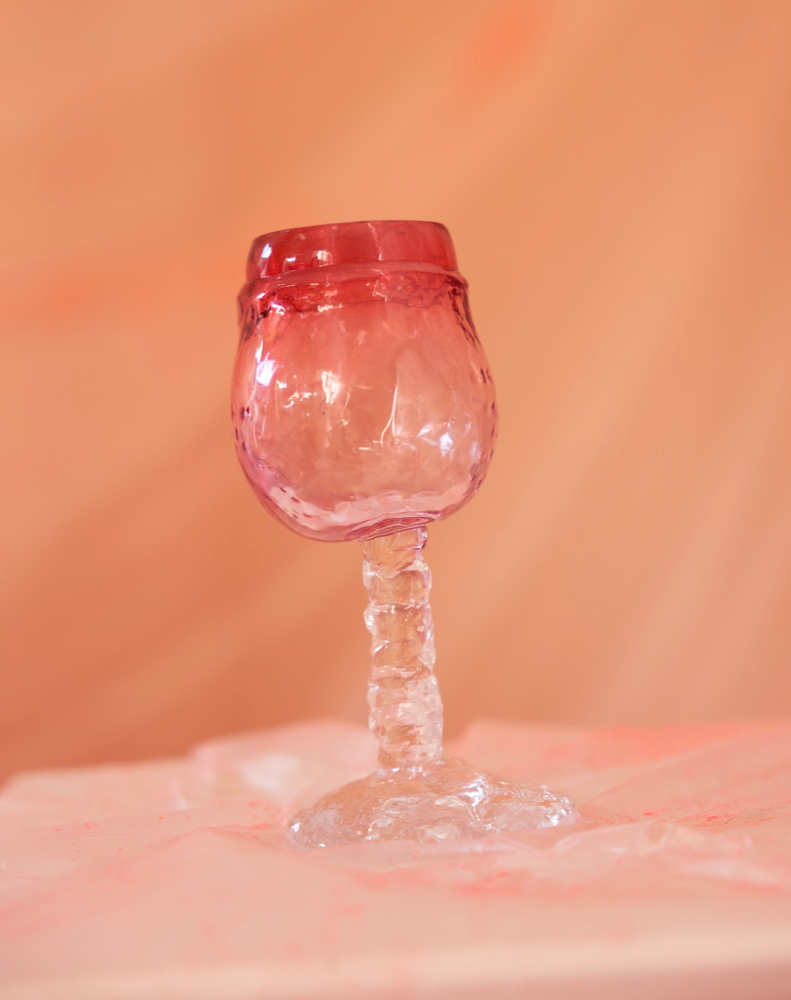 goblet, red/pink by Bernard