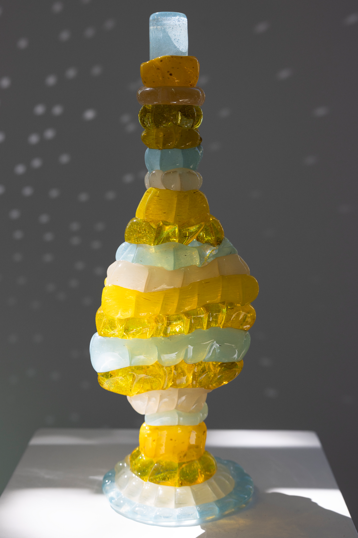 "Knitted" candle holder, large, multicolor (2026) by Bernard
