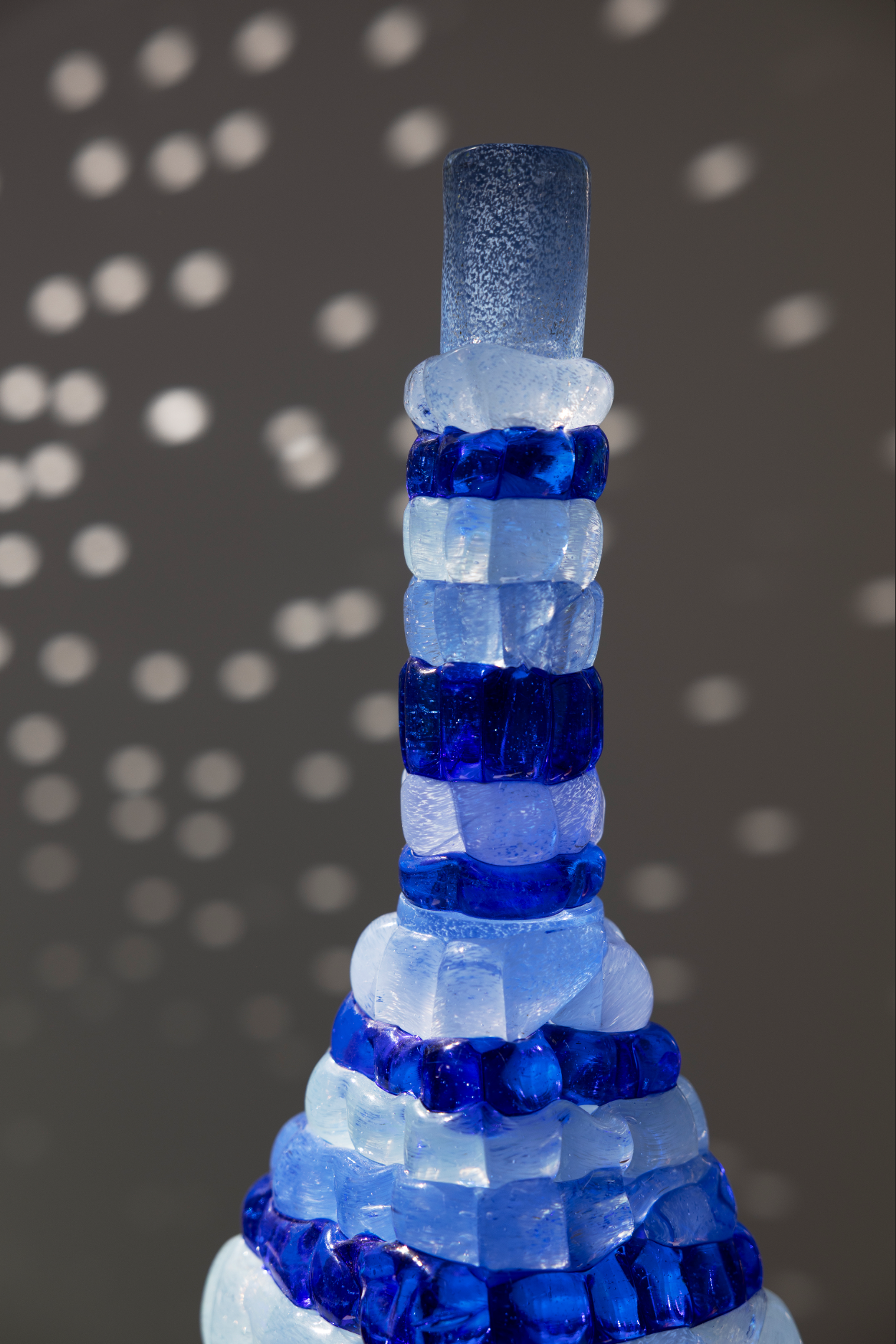 "Knitted" candleholder, blue (2026), by Bernard