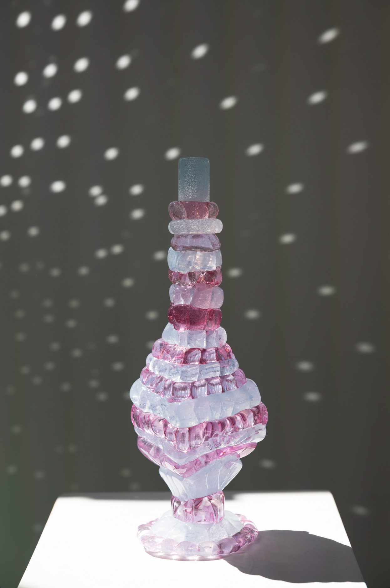 "Knitted" candleholder, pink (2026) by Bernard