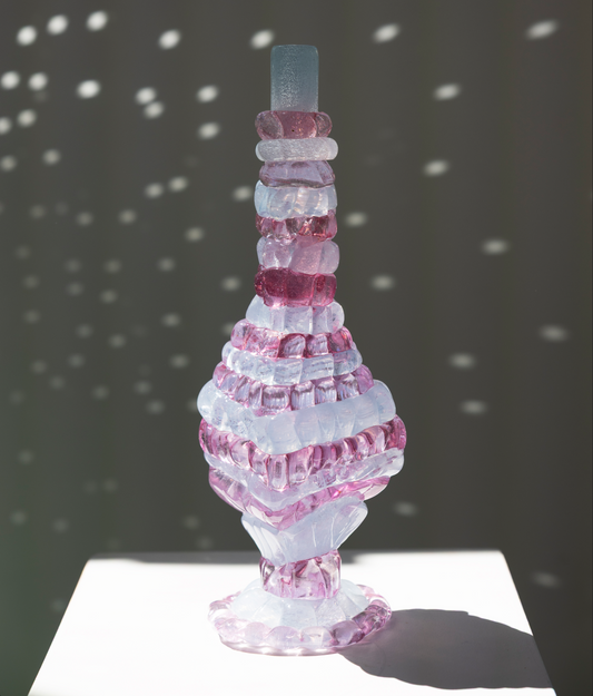"Knitted" candleholder, pink (2026) by Bernard