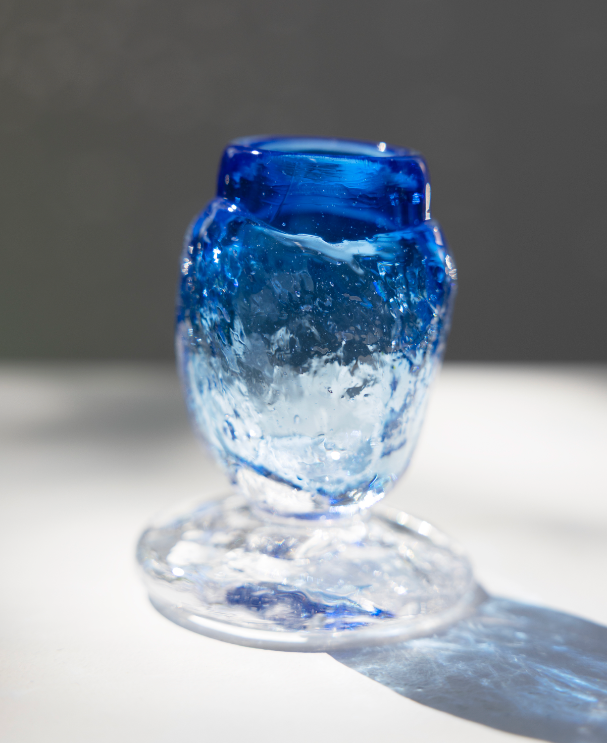 jenever glass, blue, by Bernard