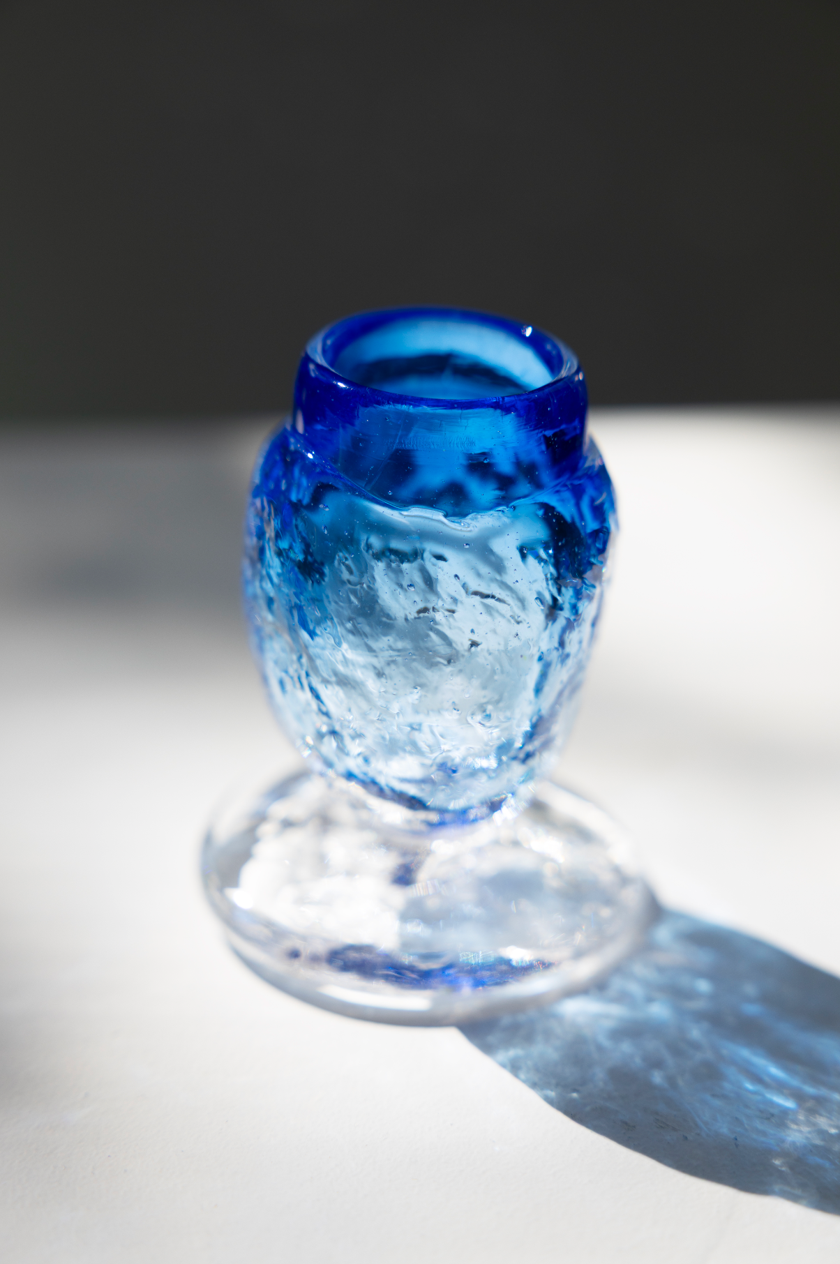 jenever glass, blue, by Bernard