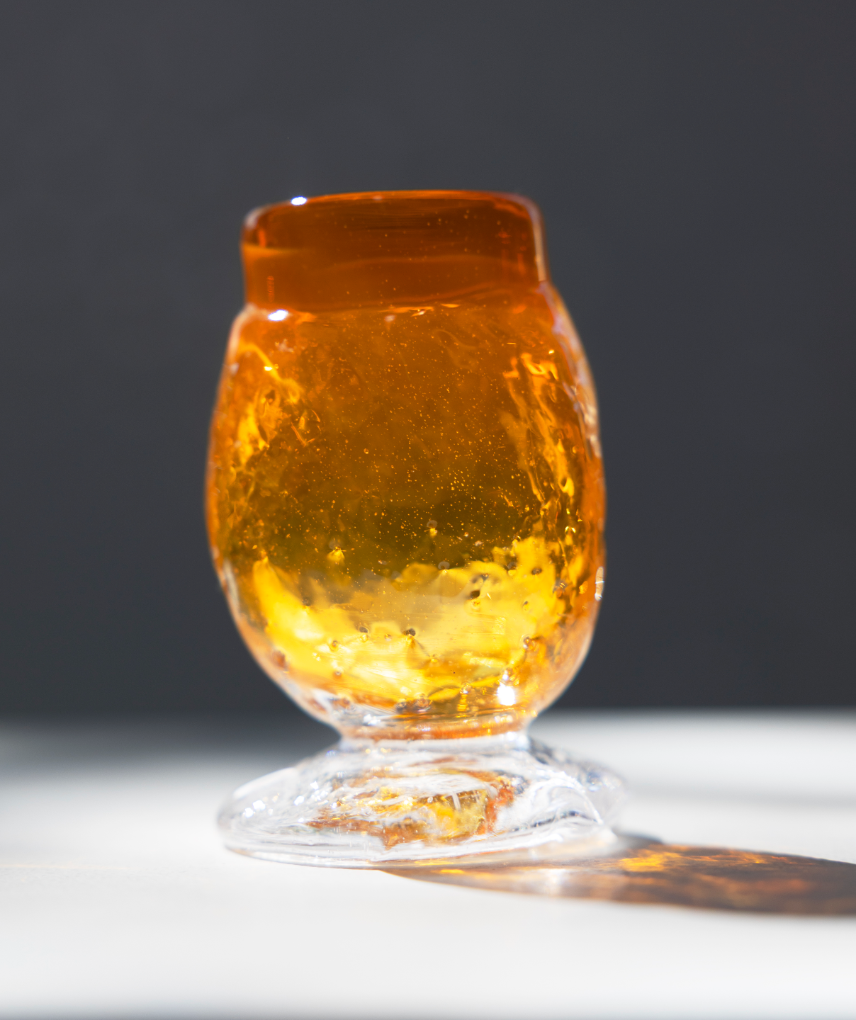 jenever glass, orange, by Bernard