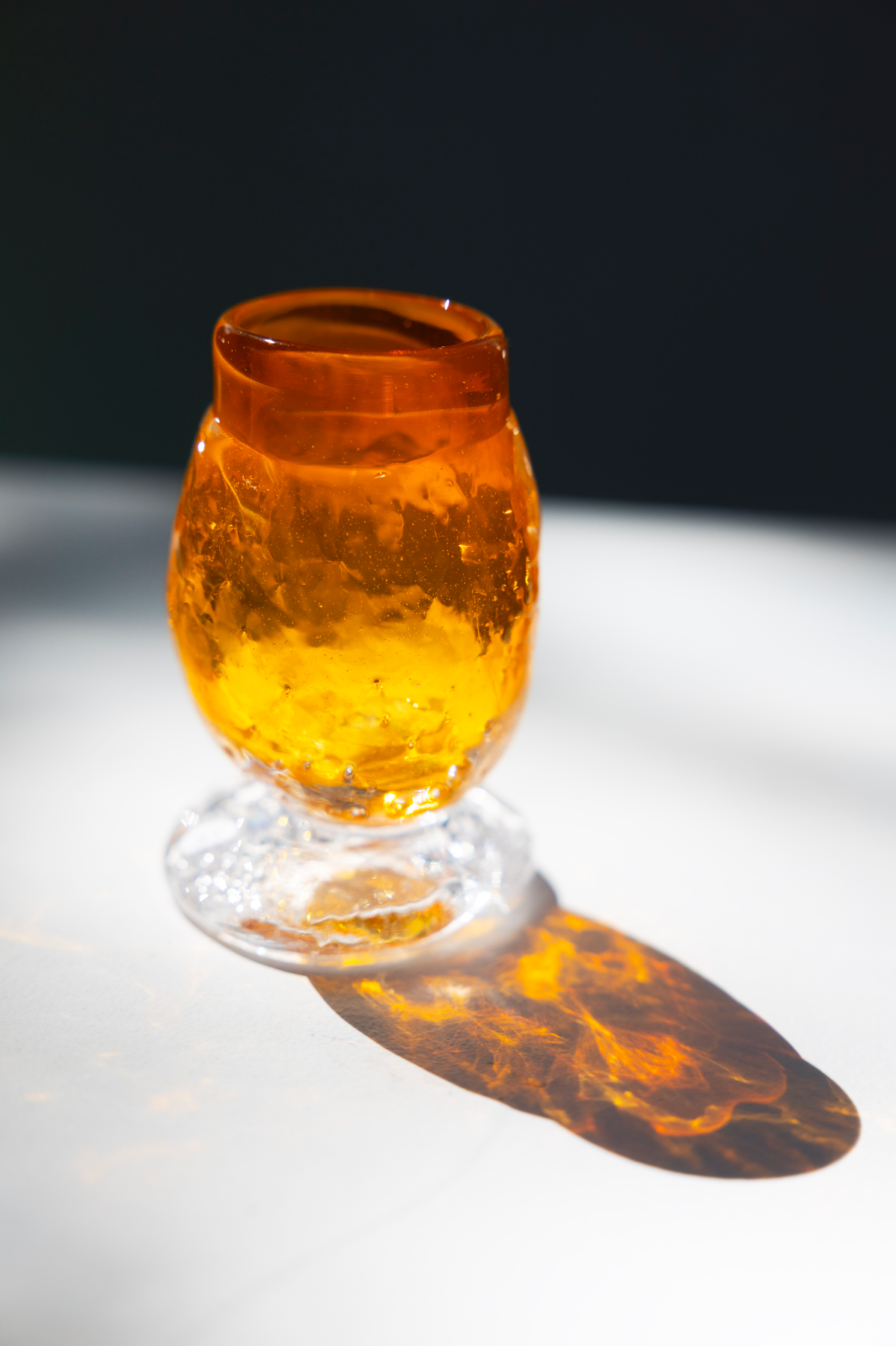 jenever glass, orange, by Bernard