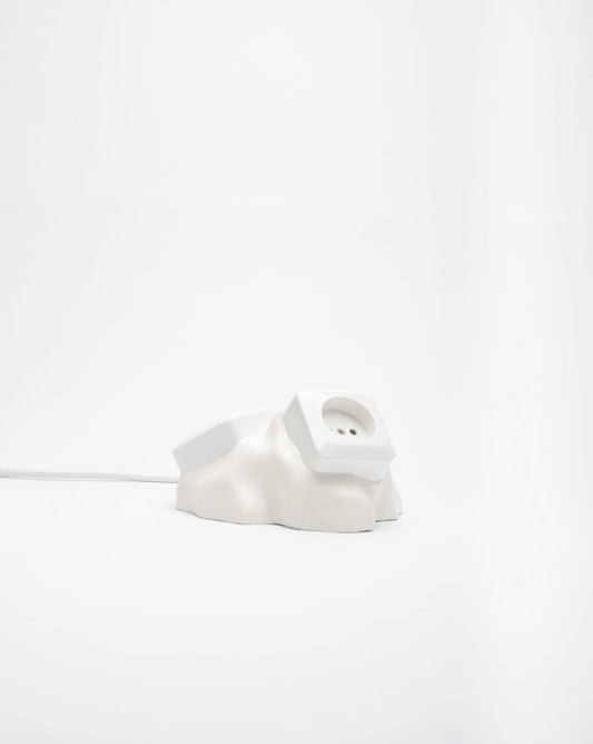 White plug, double, by Gert