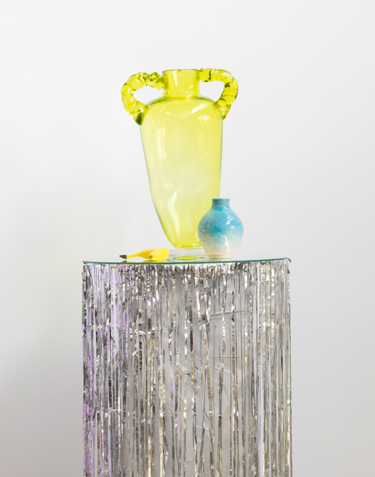 elegant green large glass vase