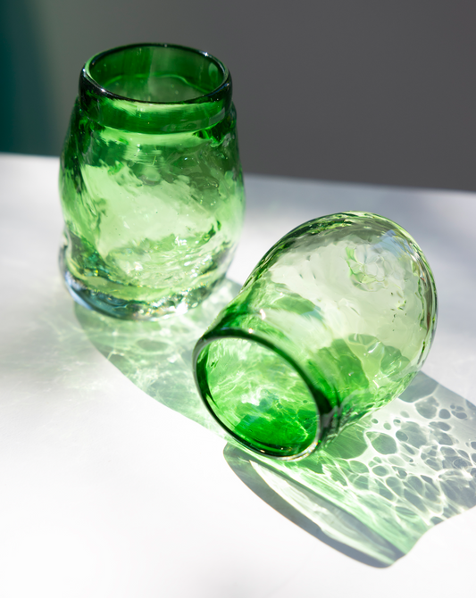 water glass, green, by Bernard