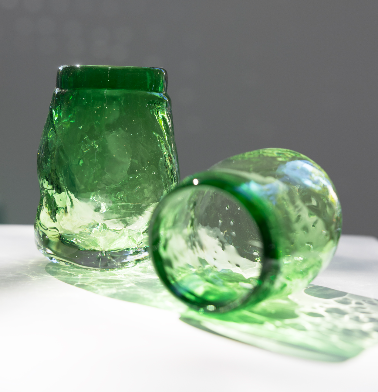 water glass, green, by Bernard