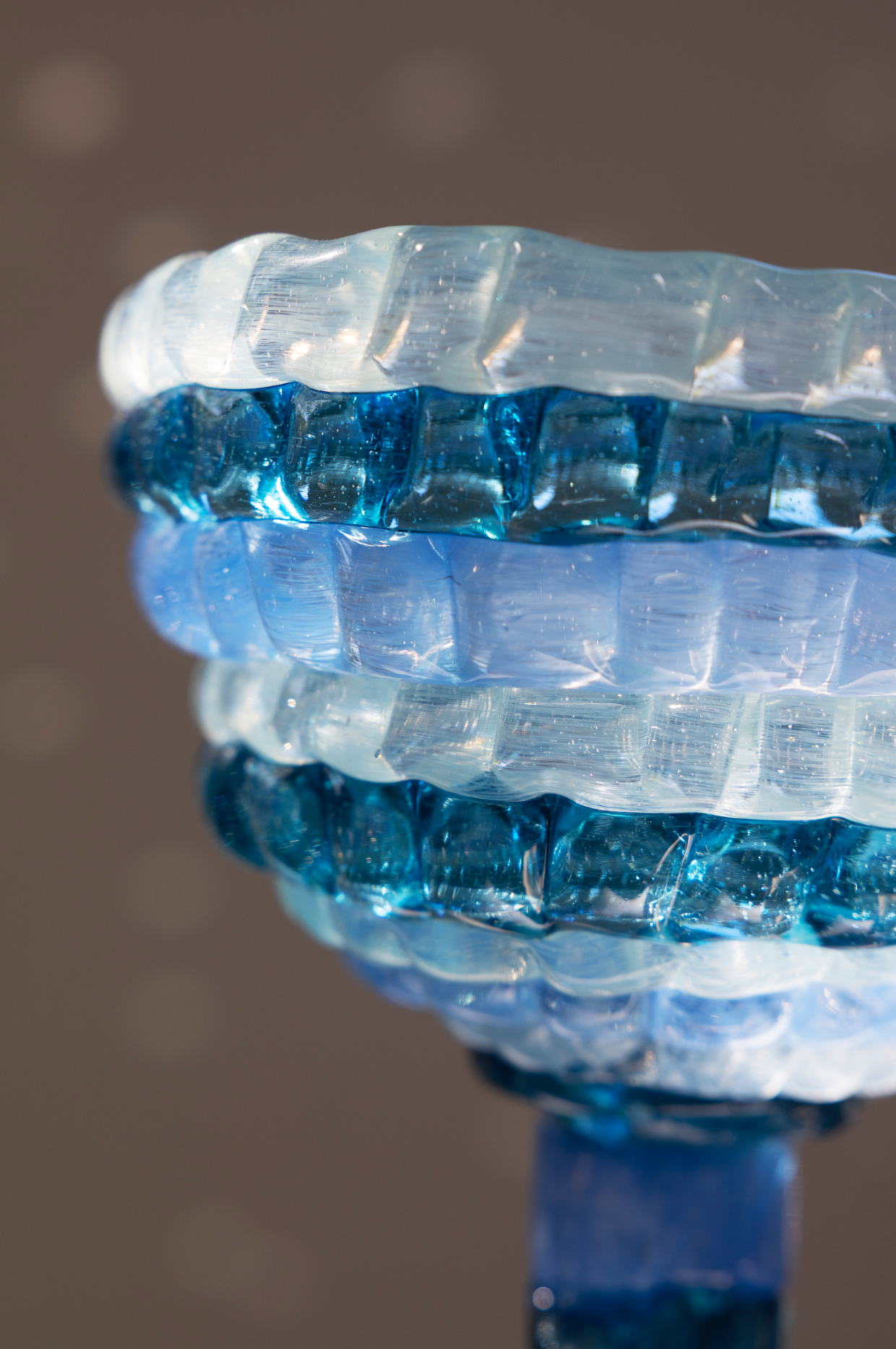 "knitted" large goblet, shades of blue, (2026) by Bernard