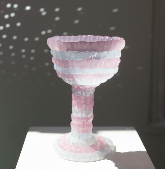 "Knitted" large goblet, pink (2026) by Bernard