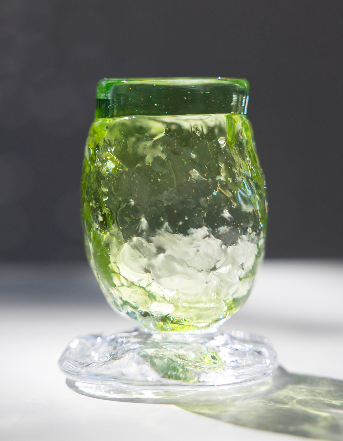 jenever glass, green, by Bernard