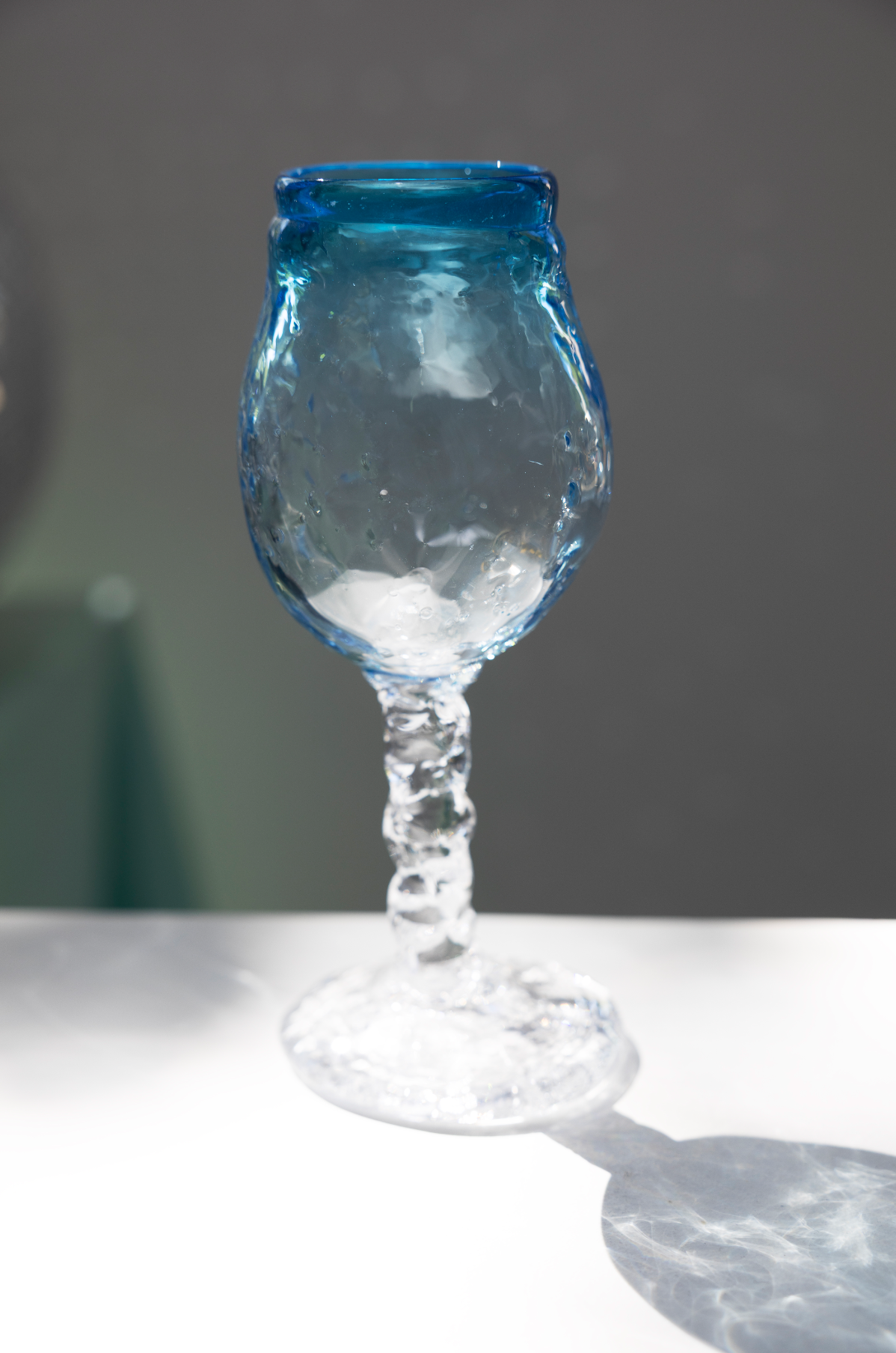 goblet, blue, by Bernard