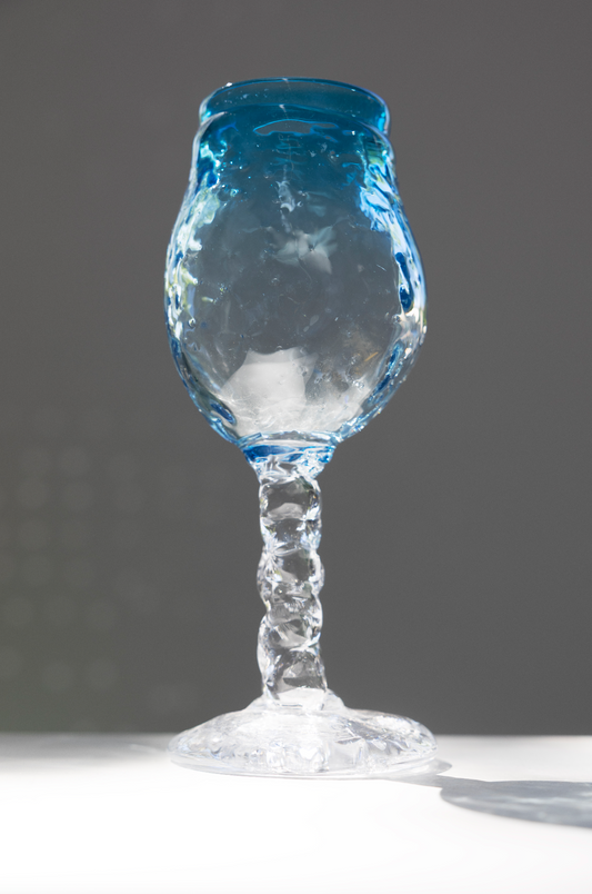 goblet, blue, by Bernard