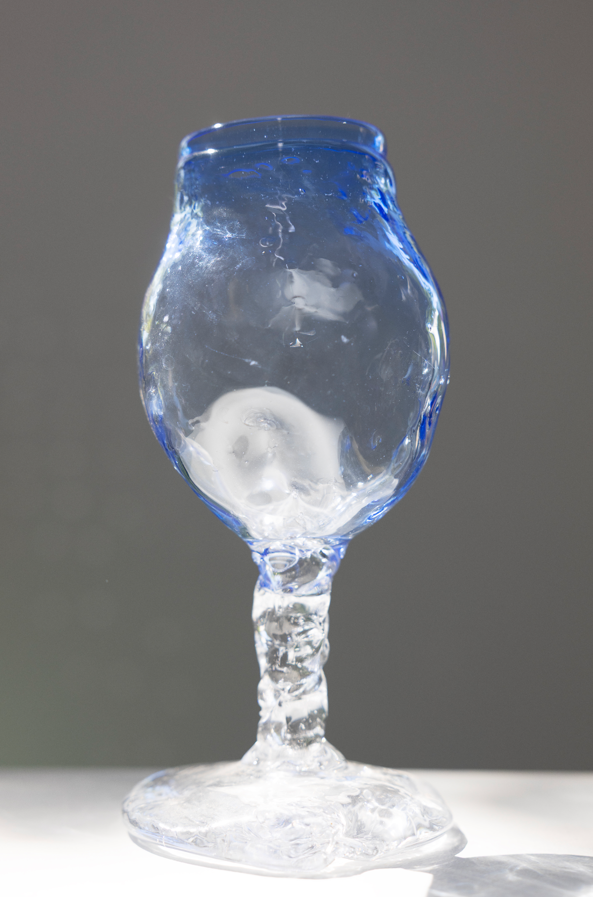 goblet, blue, by Bernard
