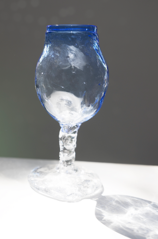 goblet, blue, by Bernard