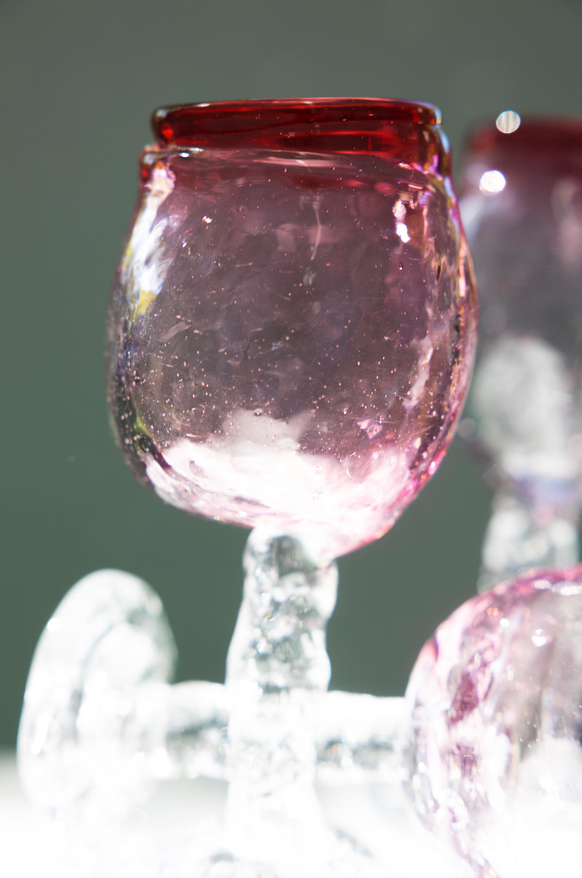 goblet, red/pink, by Bernard