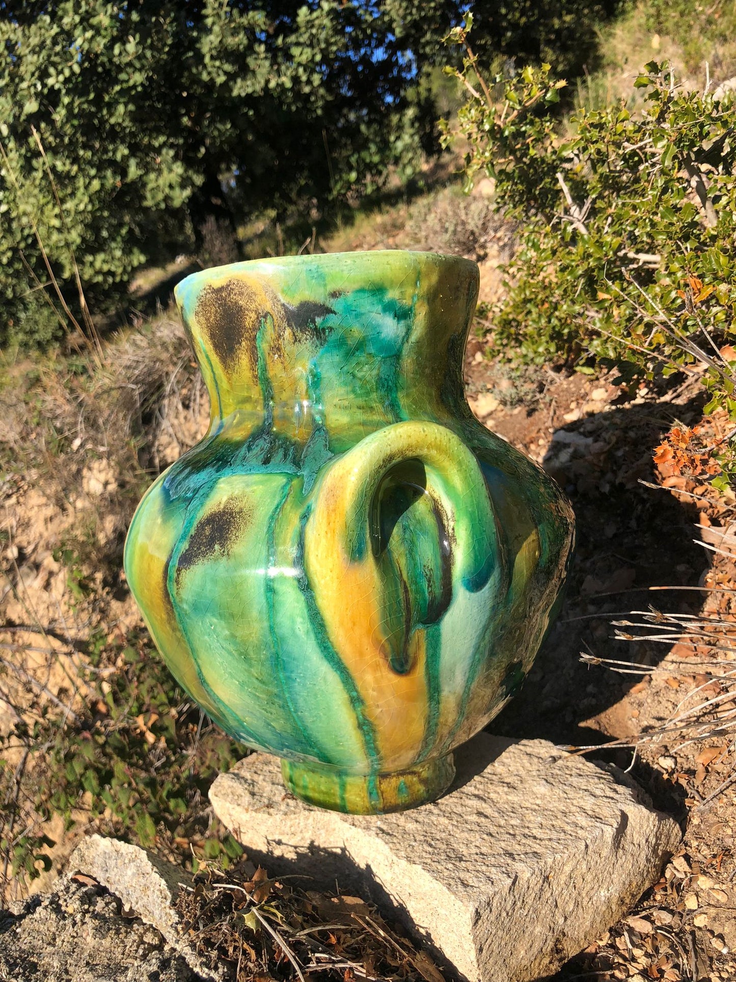 Unique ceramic vessel / hand glazed