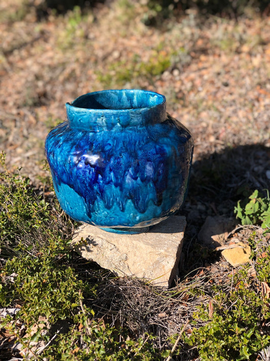 Unique ceramic vase / blue
