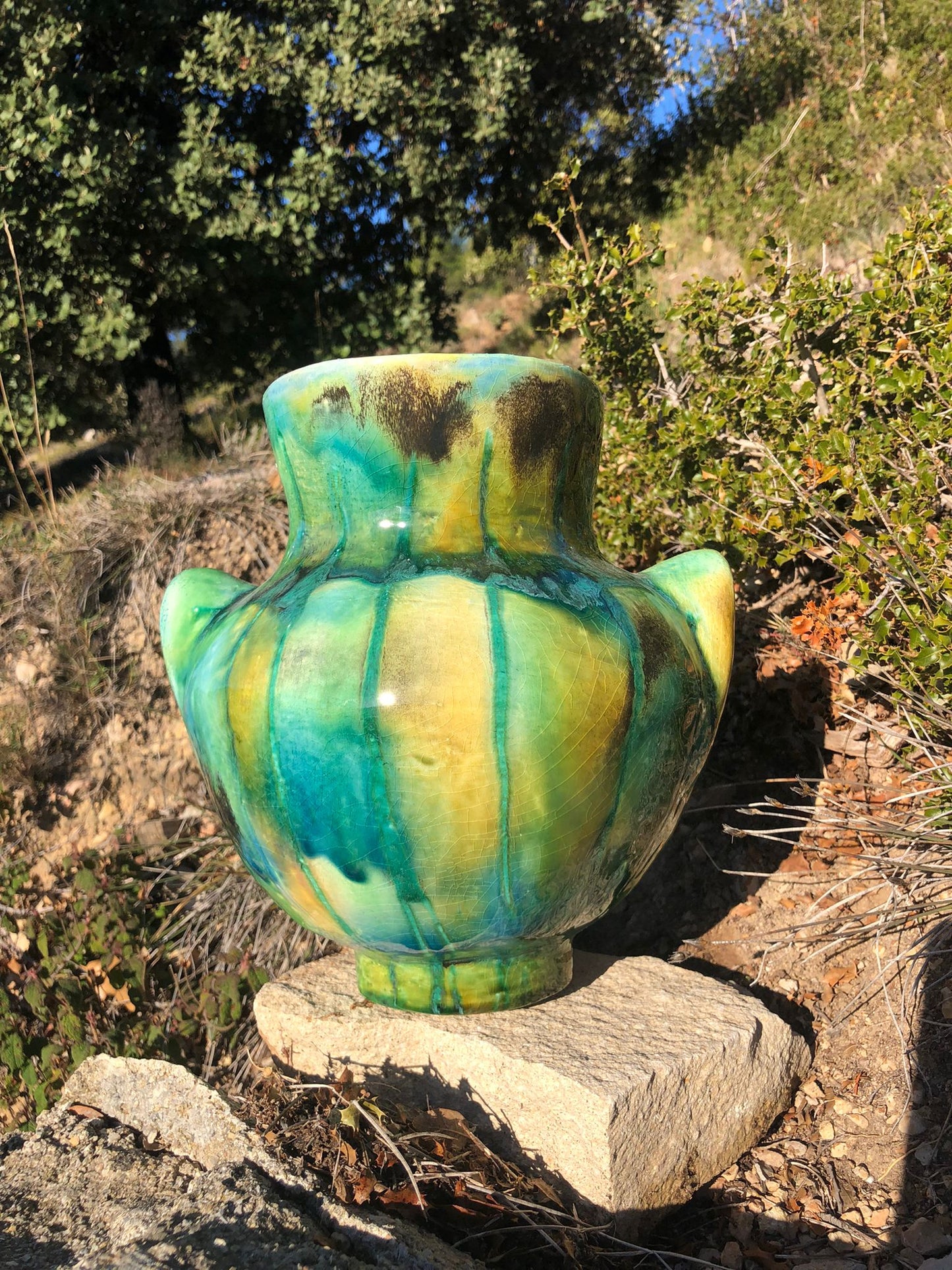 Unique ceramic vessel / hand glazed