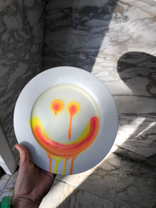 Multi Smiley plate / yellow- pink - orange :)