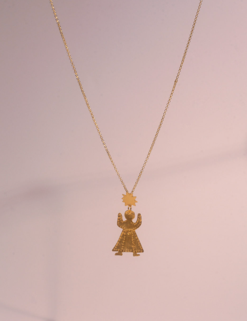 Rosetta necklace / gold plated silver