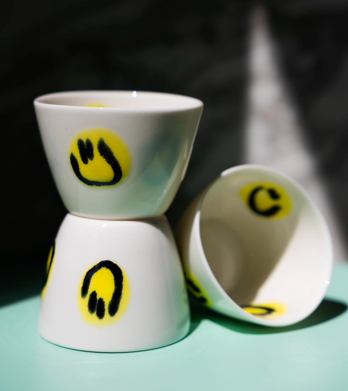 Smiley coffee cup, ceramics