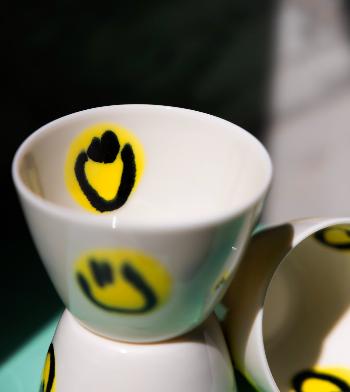 Smiley coffee cup, ceramics