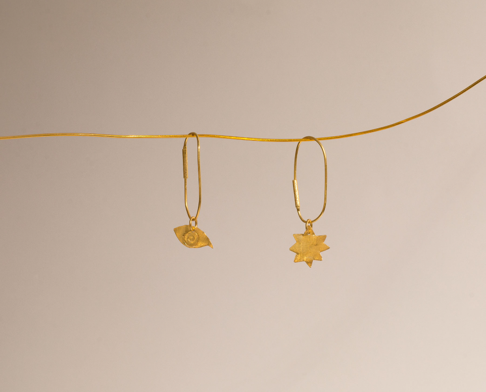 Eclips earings / gold plated on silver