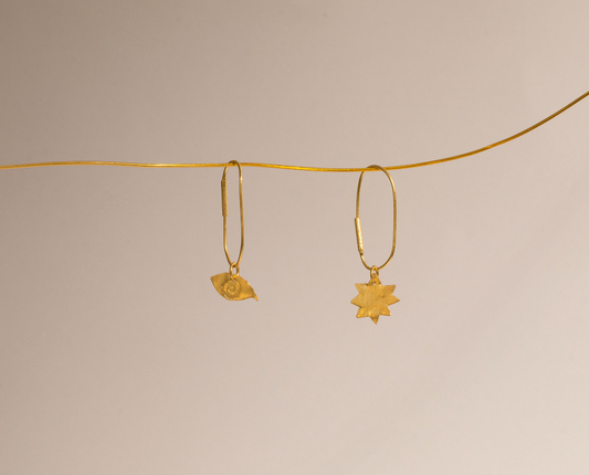 Eclips earings / gold plated on silver