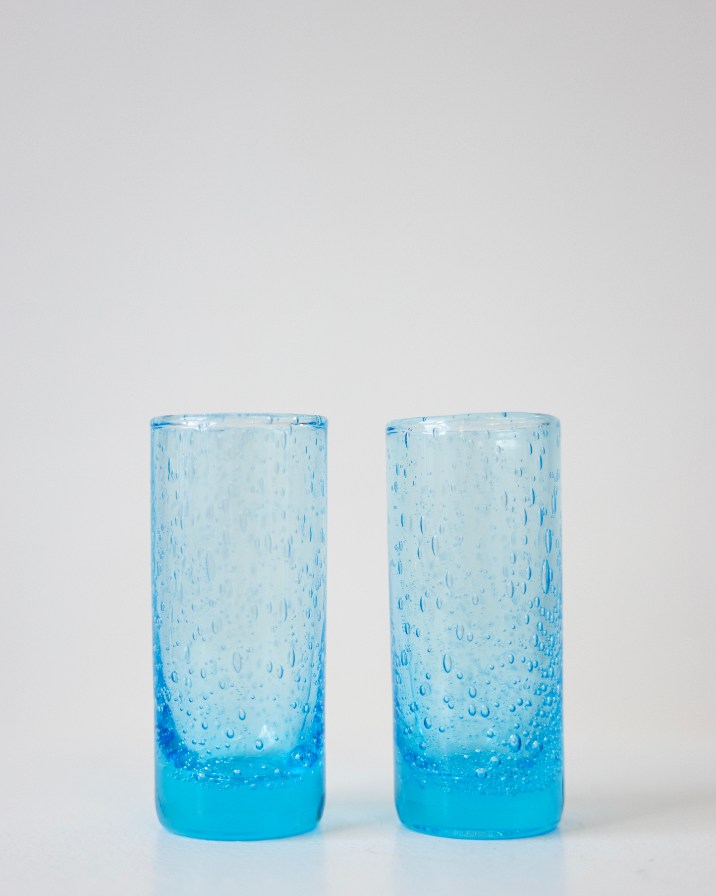 vintage shot glass / light blue