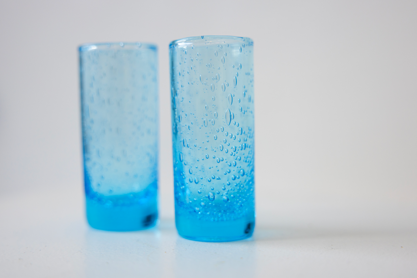 vintage shot glass / light blue