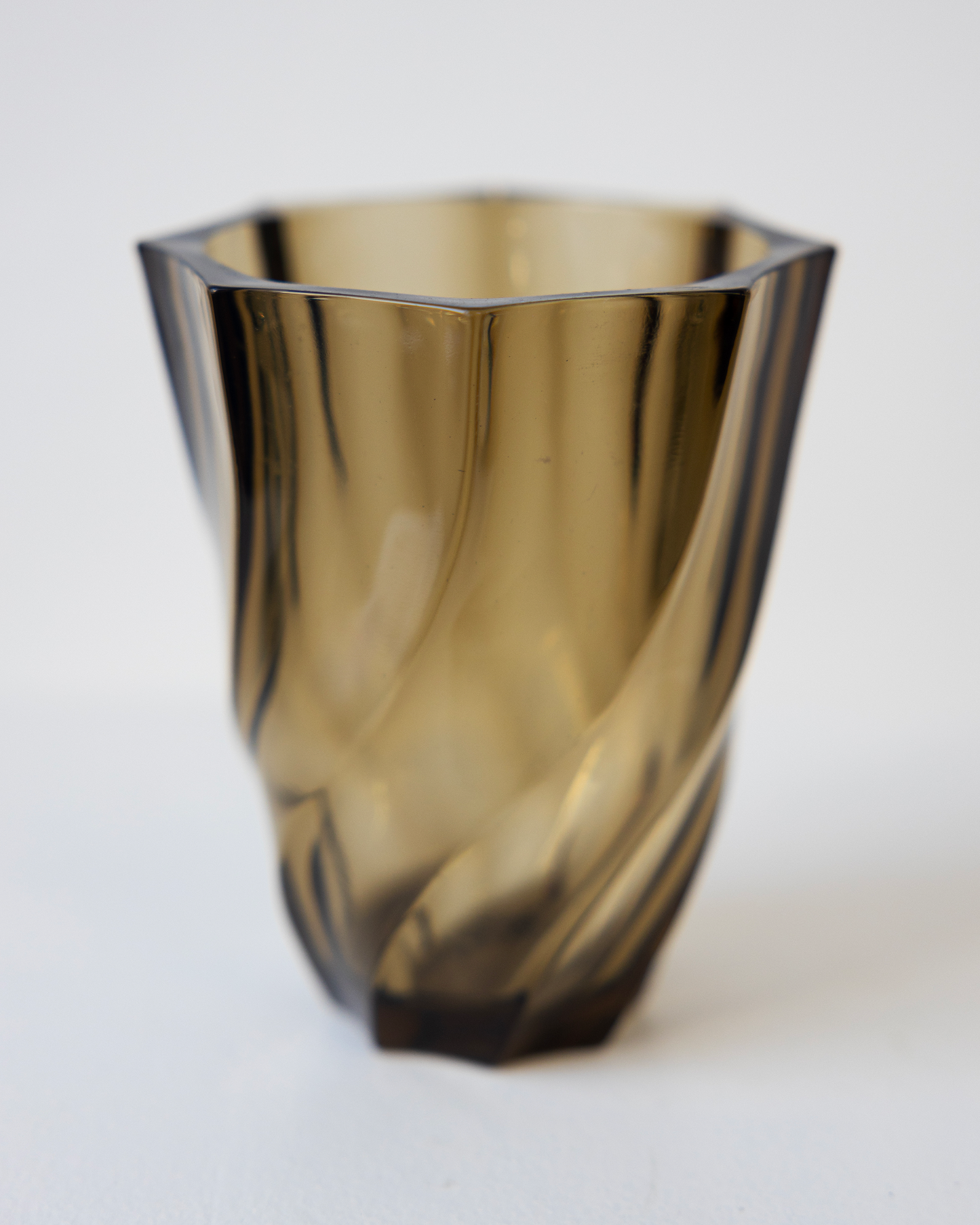 vintage vase, smoked glass