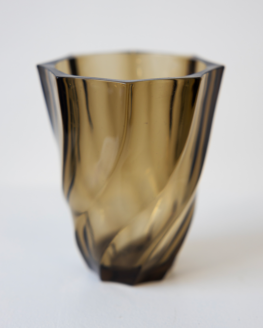 vintage vase, smoked glass